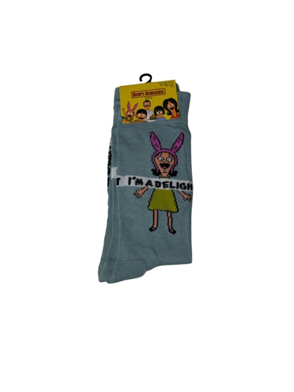 Bobs Burgers Louise Belcher Crew Socks Im A Delight Adult One Size NWT